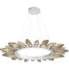 Rock Crystal LED Classic Silver Chandelier Ceiling Light, Radial Ring