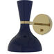 Clare 1 Light 7 inch Midnight Blue with Modern Brass Wall Sconce Wall Light