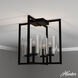 Kerrison 4 Light 14.5 inch Natural Black Iron Semi-Flush Mount Ceiling Light, Small