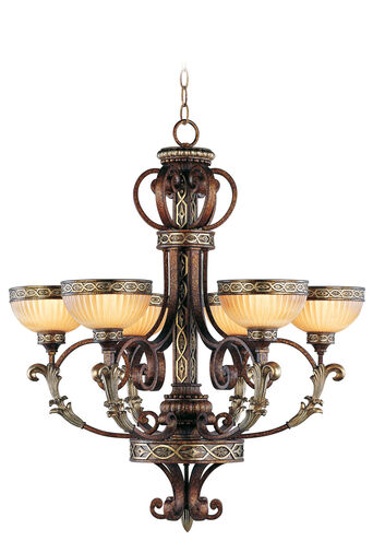 Seville 6 Light 30 inch Palacial Bronze with Gilded Accents Chandelier Ceiling Light