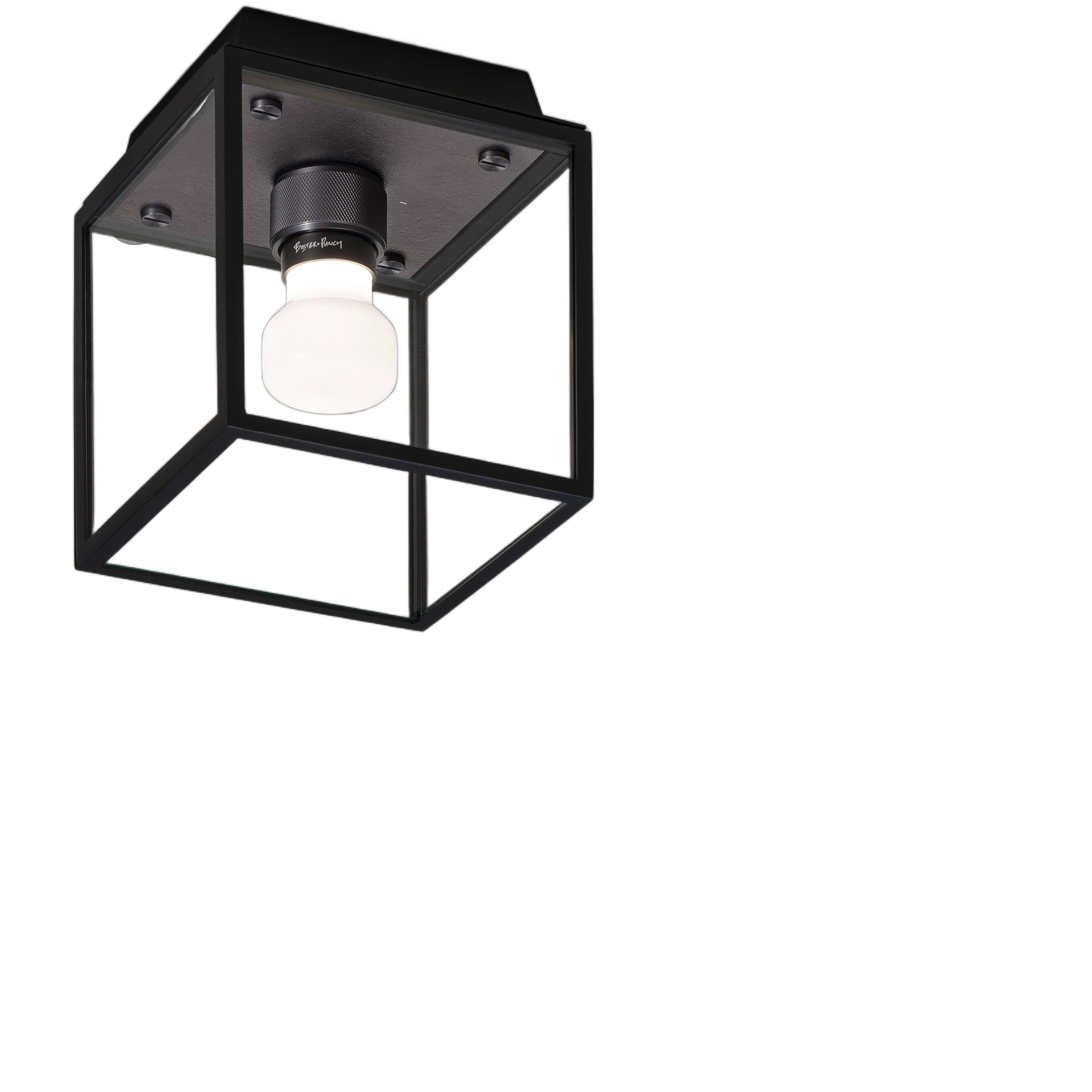 Caged Wet LED 6.81 inch Gun Metal Outdoor Semi-Flush Mount
