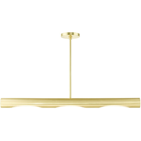 Novato 3 Light 42 inch Satin Brass Linear Chandelier Ceiling Light