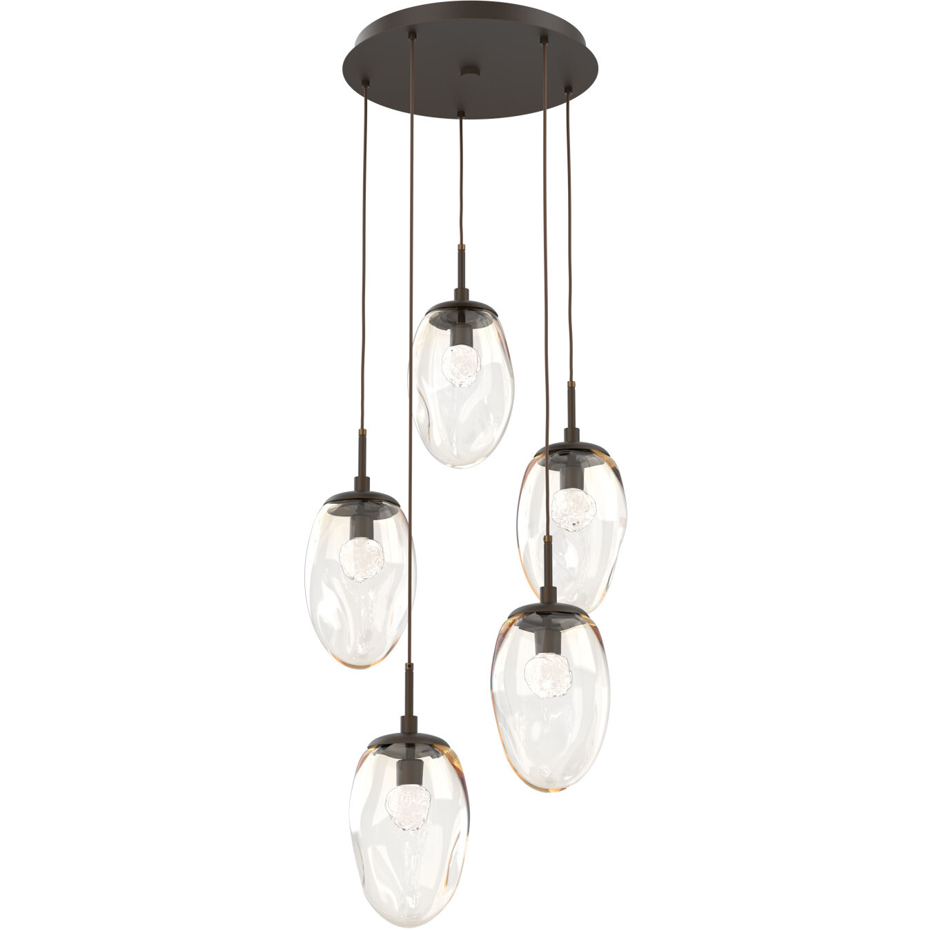 Meteo LED LED Flat Bronze Chandelier Ceiling Light, Round Multi-Port