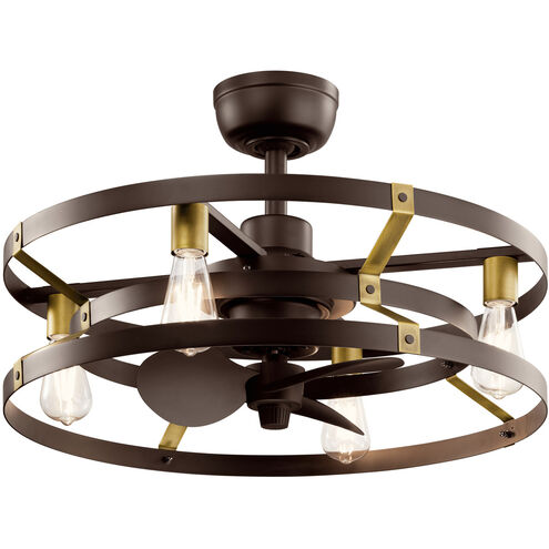 Cavelli 13 inch Satin Natural Bronze with Sat Nat Bronze Blades Ceiling Fan