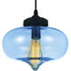 Glass 1 Light 11 inch Black Down Mini Pendant Ceiling Light