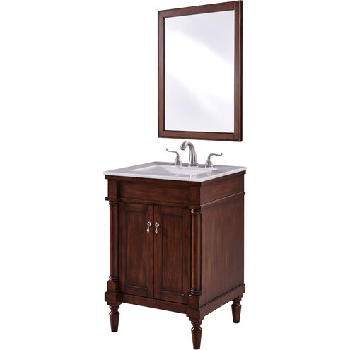Lexington 24 X 21 X 35 inch Walnut with White Marble Vanity Set