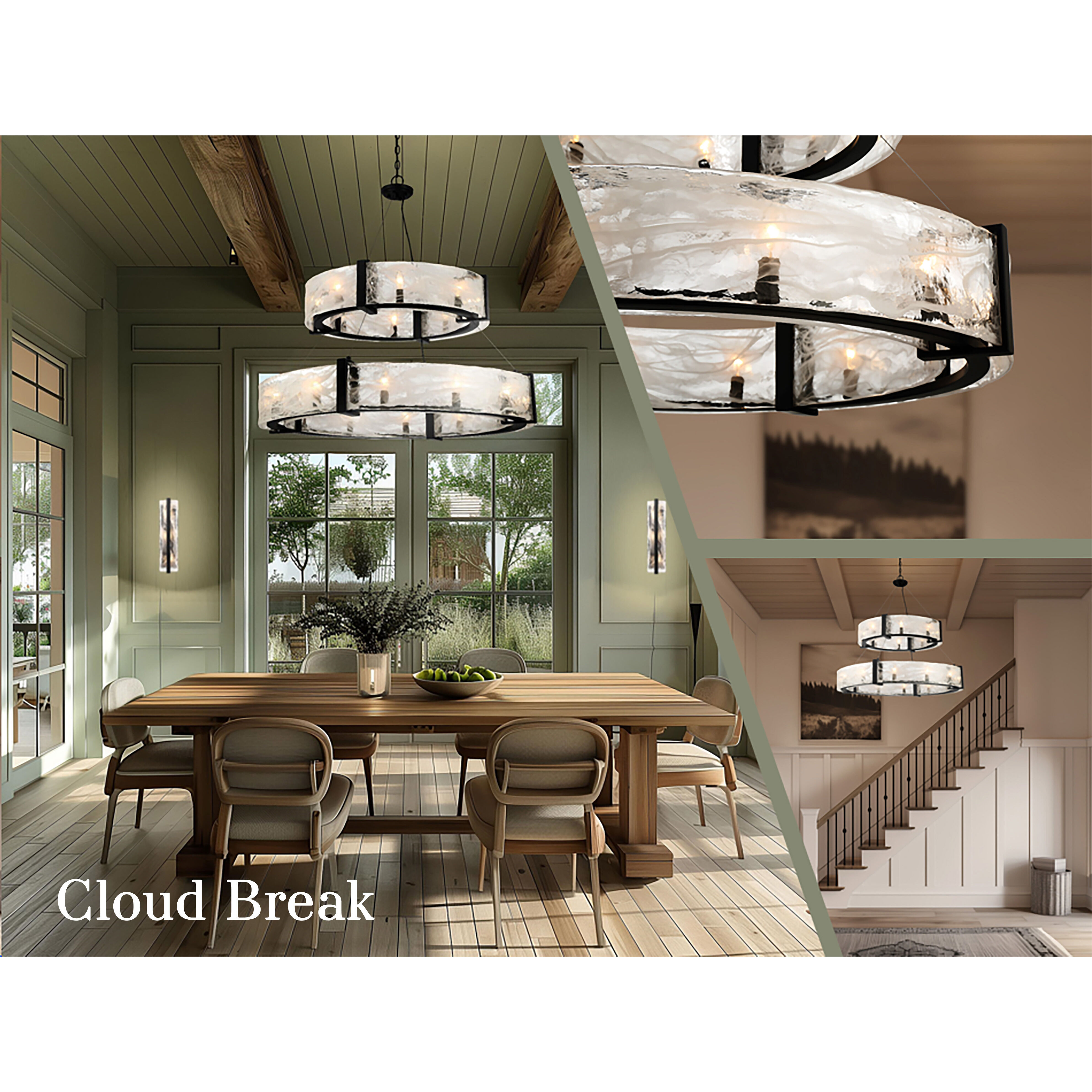Cloud Break 20 Light 40 inch Coal Pendant Ceiling Light