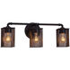 Wire Mesh 3 Light 26.25 inch Brushed Nickel Bath Bar Wall Light in Oval