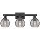 Downtown Urban Athens Deco Swirl 3 Light 26 inch Matte Black Bath Vanity Light Wall Light