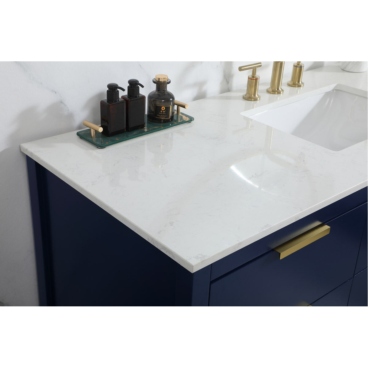 Larkin 60 X 22 X 34 inch Blue Vanity Sink Set in 1