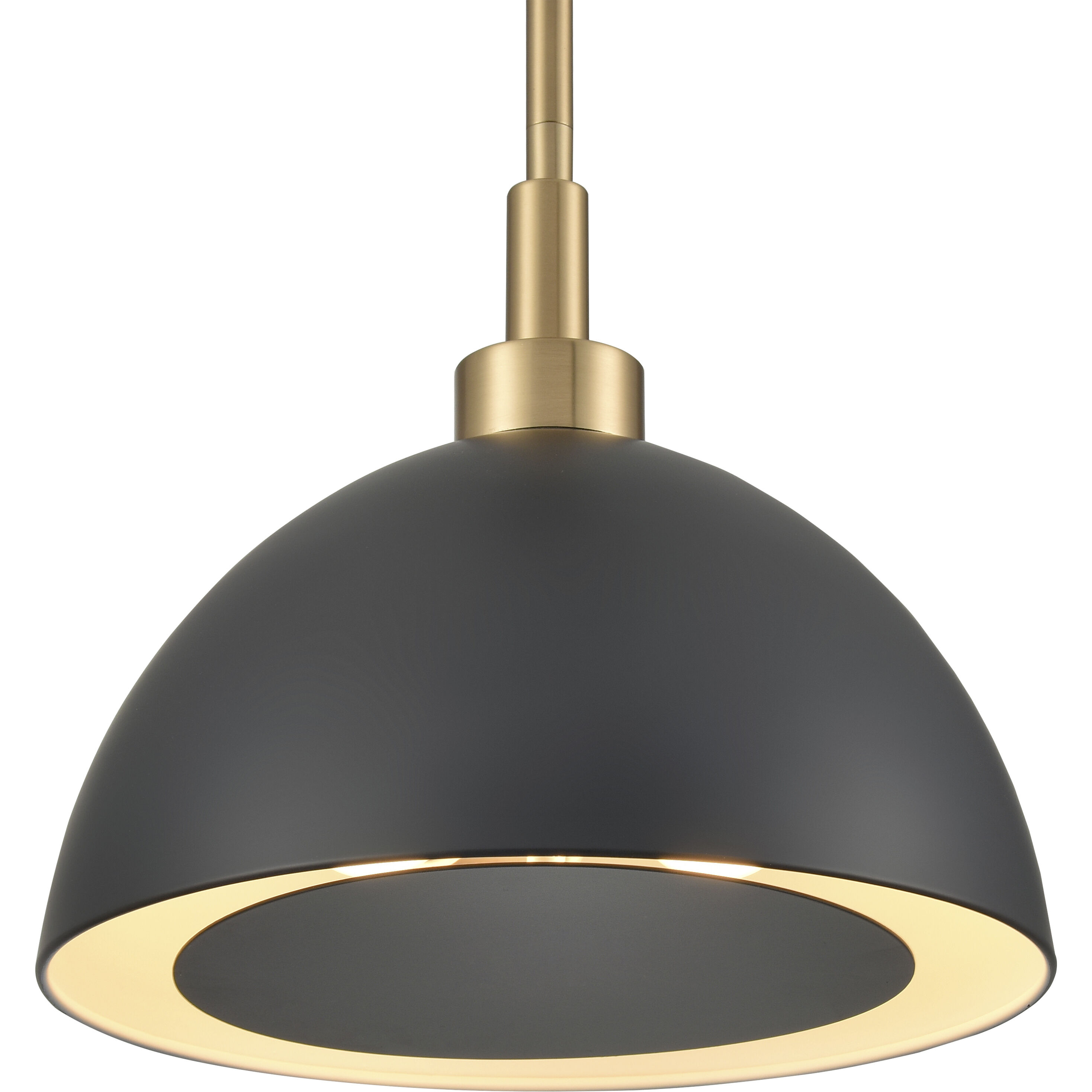 Pelham 2 Light 10 inch Satin Brass with Matte Black Pendant Ceiling Light