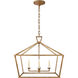 Chapman & Myers Darlana Linear Lantern Pendant Ceiling Light in Gilded Iron, Medium
