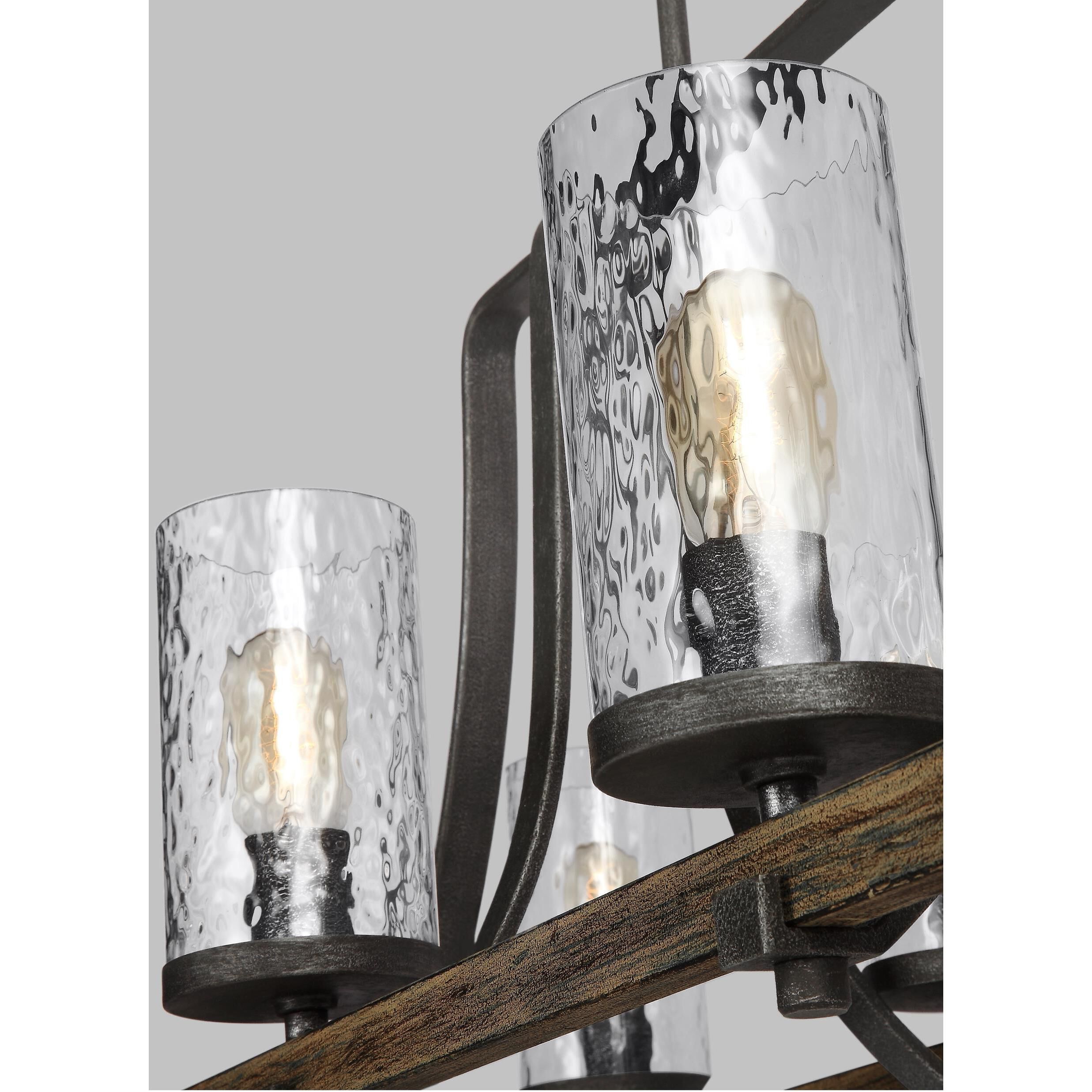 Sean Lavin Angelo 8 Light 46 inch Distressed Weathered Oak / Slate Grey  Metal Linear Chandelier Ceiling