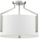 Elara 3 Light 15 inch Polished Nickel Semi-Flush Ceiling Light