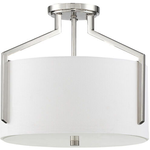 Elara 3 Light 15 inch Polished Nickel Semi-Flush Ceiling Light