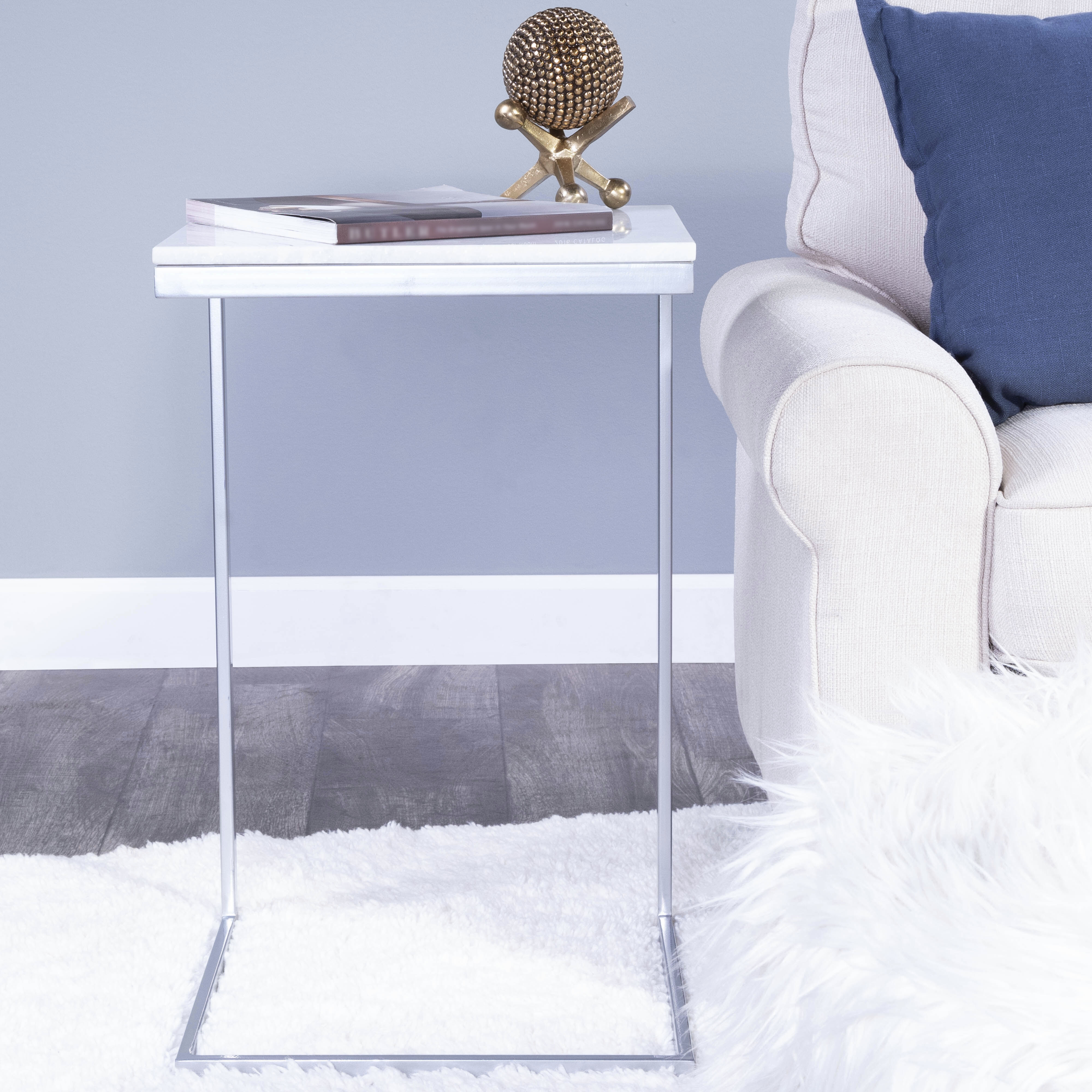 Butler Loft Lawler Nickel Metal & Marble 24 X 14 inch Nickel Accent Table