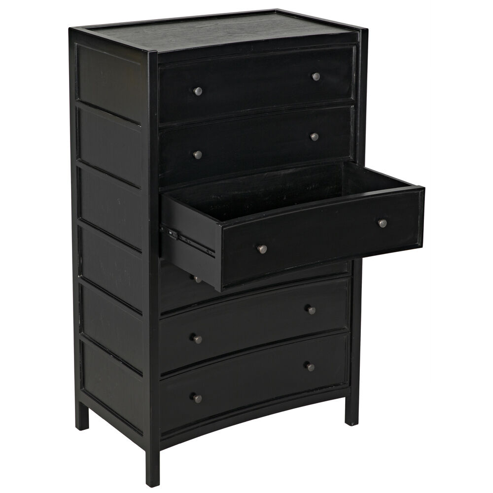 Hampton Hand Rubbed Black Dresser, Tall Boy