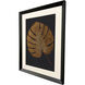 Gold Monstera Brown and Gray Framed Art