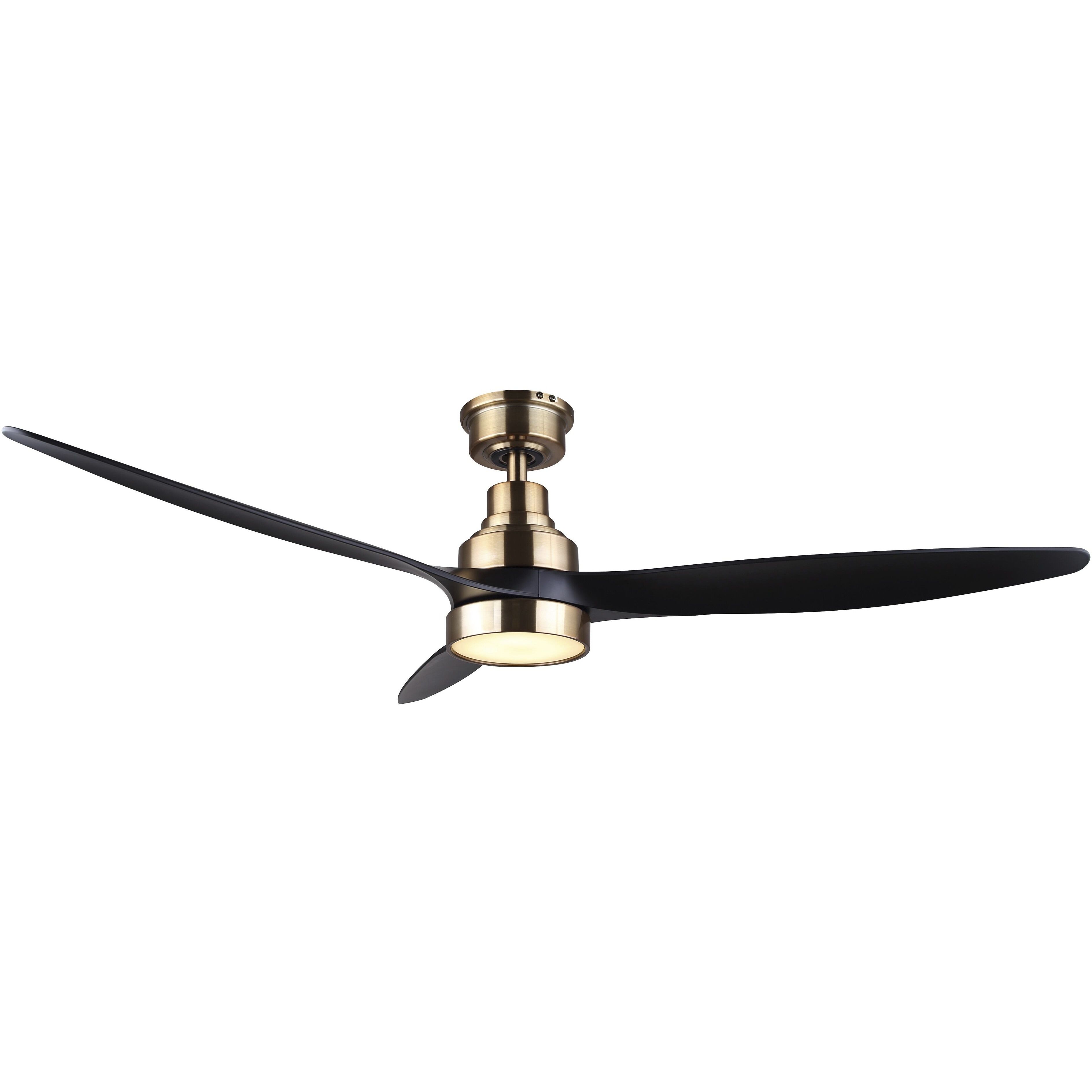 Luell 52 inch Gold with Black Blades Ceiling Fan