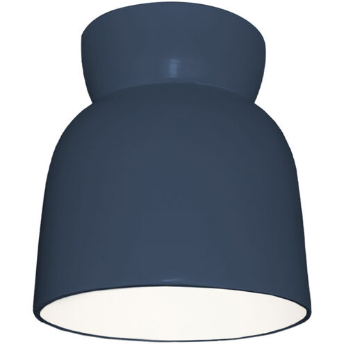 Radiance Collection 1 Light 7.5 inch Midnight Sky with Matte White Flush Mount Ceiling Light