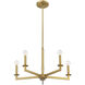 Transitional 5 Light 23 inch Natural Brass Chandelier Ceiling Light