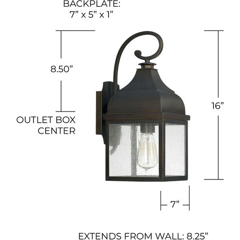 Westridge 1 Light 16 inch Old Bronze Outdoor Wall Lantern