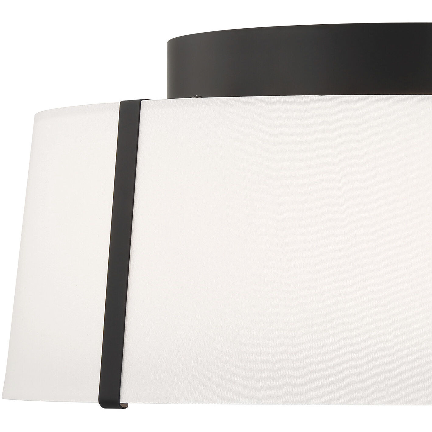 Fulton 3 Light 18 inch Black Semi Flush Ceiling Light