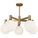 Alora Mood Castilla 5 Light 29.5 inch Aged Gold Chandelier Ceiling Light in Opal Glass