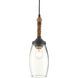 Hightider 1 Light 4.5 inch French Black/Natural Rope Pendant Ceiling Light