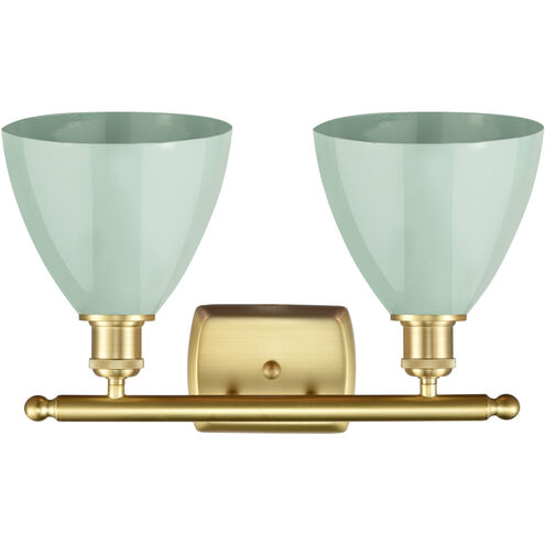 Ballston Plymouth Dome 2 Light 18 inch Satin Gold Bath Vanity Light Wall Light in Matte Seafoam