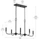 Ilia 6 Light 36 inch Matte Black Island Chandelier Ceiling Light