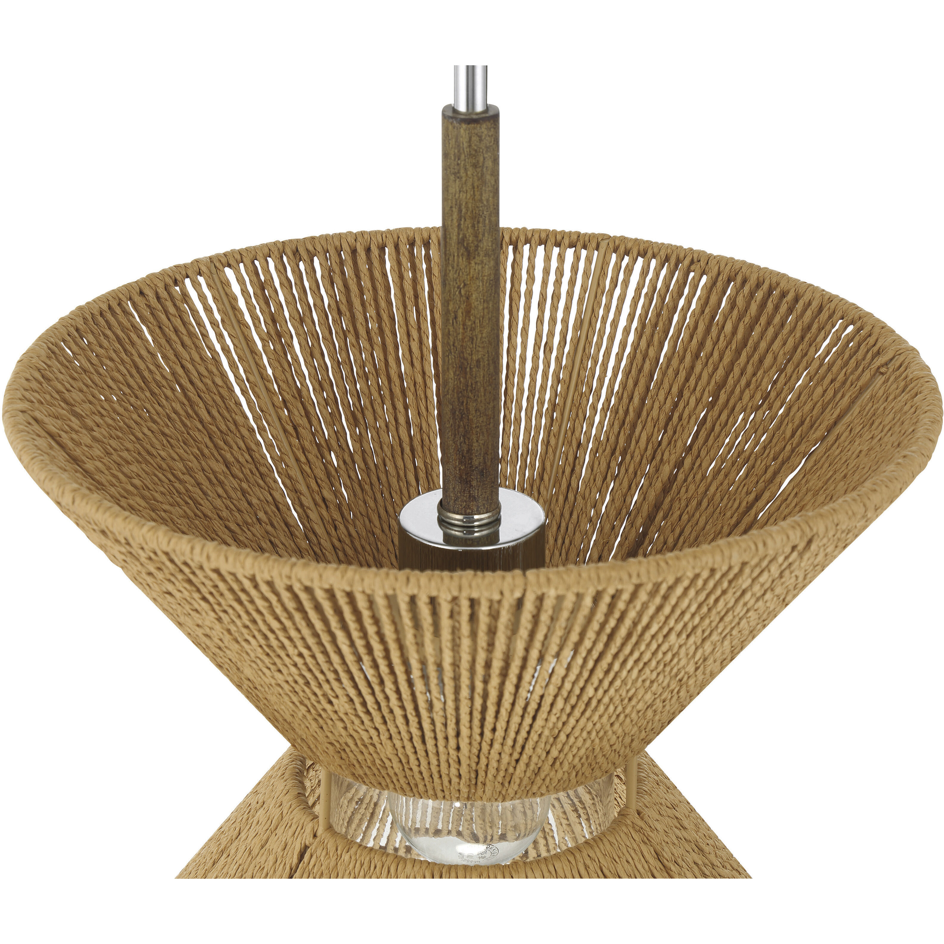 Serena 1 Light 12.13 inch Chrome/Walnut Pendant Ceiling Light in Chrome and Walnut