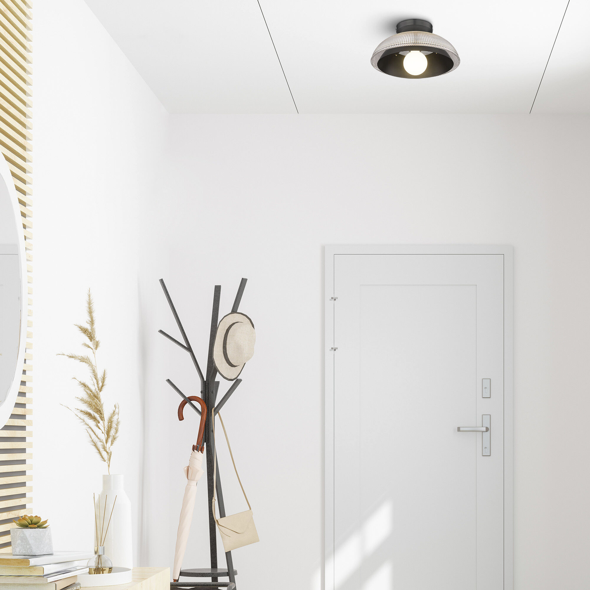 Crawford 1 Light 11.75 inch Matte Black Flush Mount Ceiling Light