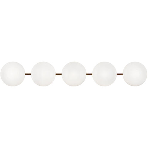 Pearlesque Wall Sconce Wall Light in Aged Gold Brass and Opal Glass