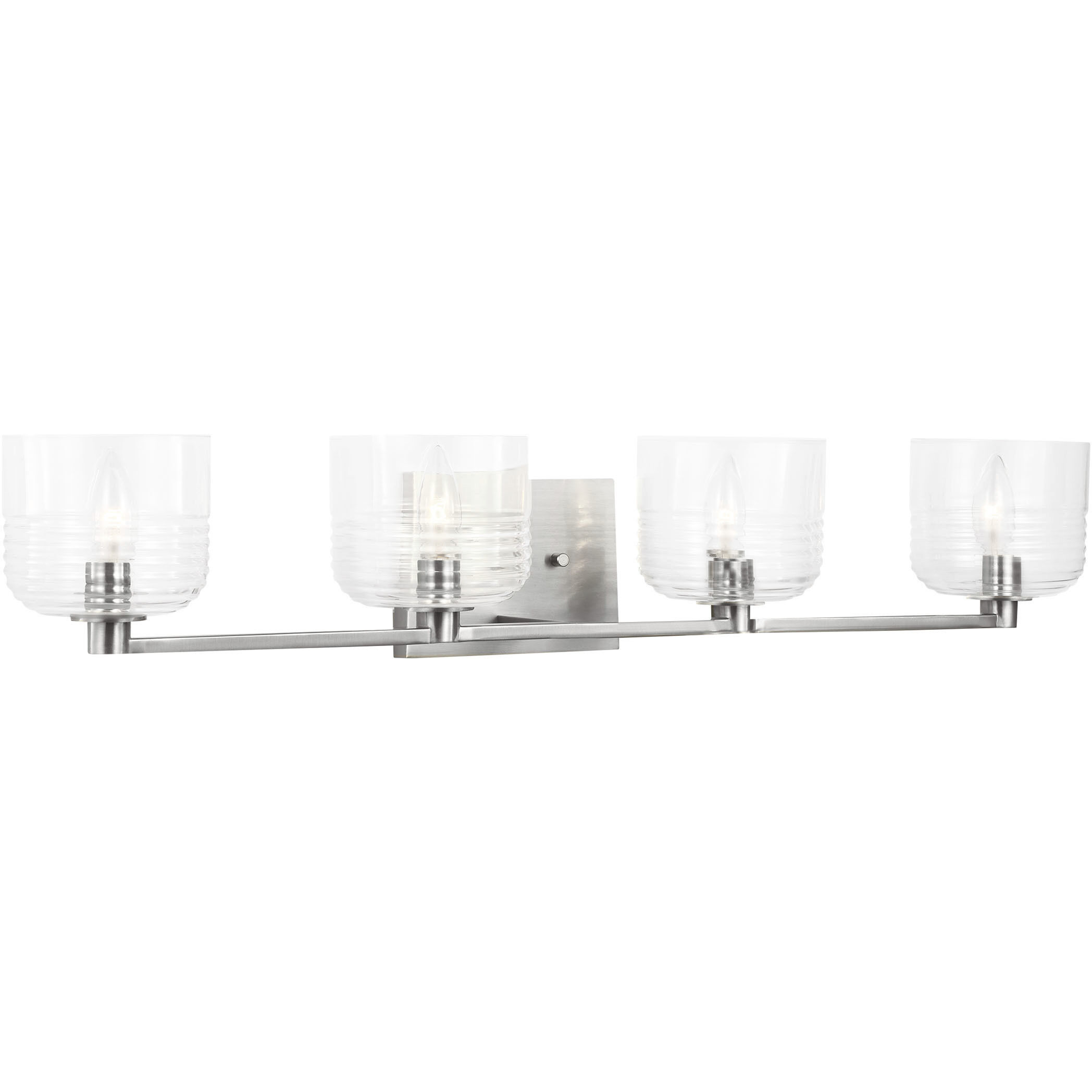 Drew & Jonathan Lochdale 4 Light 33.63 inch Brushed Nickel Vanity Light Wall Light, Large