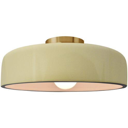 Radiance 1 Light 16 inch Vanilla Gloss and Brushed Brass Semi Flush Ceiling Light