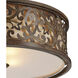 Nicole 5 Light 21 inch Brushed Chocolate Drum Shade Flush Mount Ceiling Light