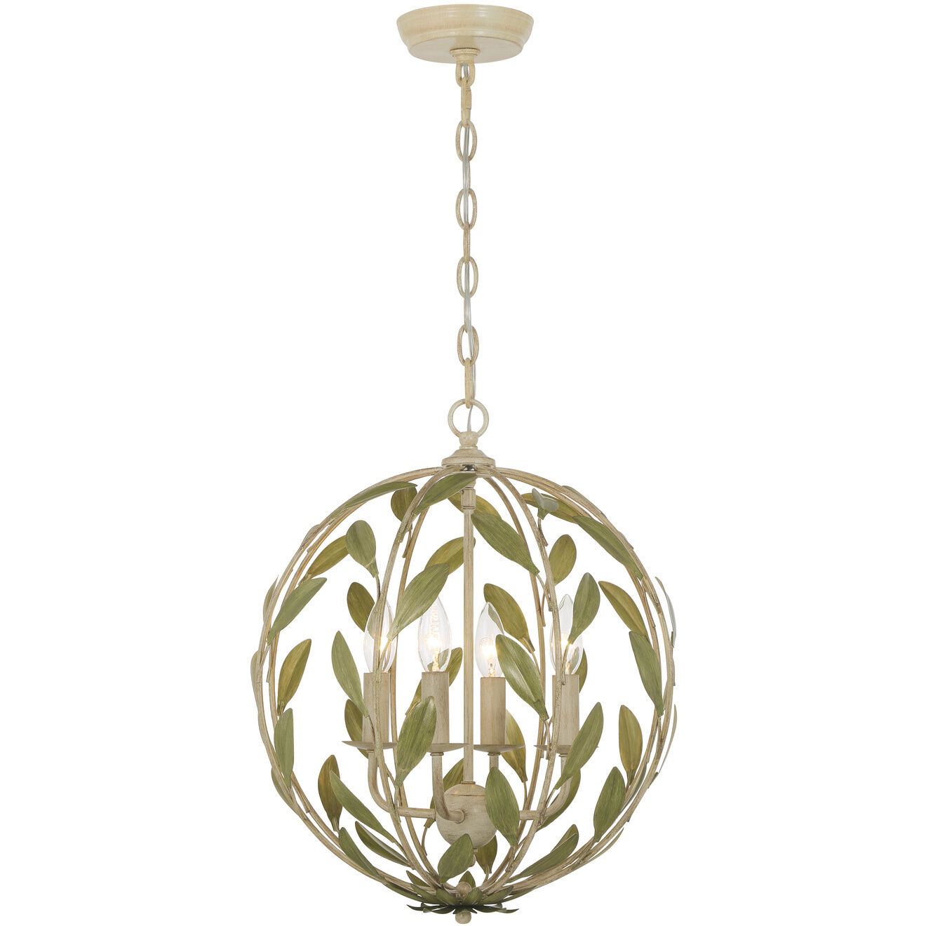 Broche 4 Light 16 inch Champagne Green Tea Mini Chandelier Ceiling Light
