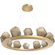 Gem LED 37.4 inch Gilded Brass Chandelier Ceiling Light in Bronze, 2700K LED, Ring