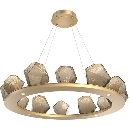 Gem LED 37.4 inch Gilded Brass Chandelier Ceiling Light in Bronze, 2700K LED, Ring