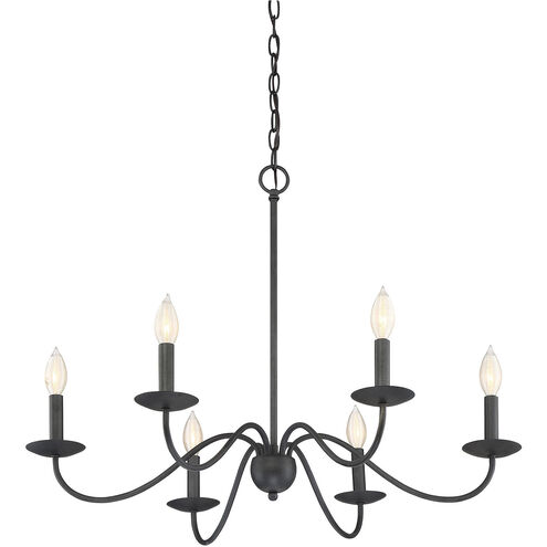 Traditional 6 Light 30 inch Aged Iron Chandelier Ceiling Light
