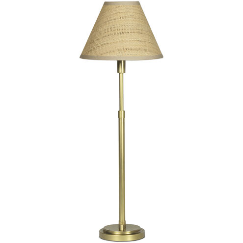 Polly 28.25 inch 60.00 watt Natural Brass Buffet Lamp Portable Light in Rattan Shade