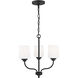 Windom 3 Light 18 inch Midnight Black Chandelier Ceiling Light