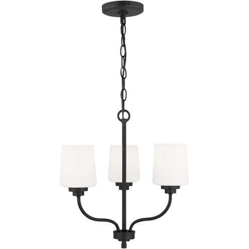 Windom 3 Light 18 inch Midnight Black Chandelier Ceiling Light