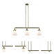 Franklin Restoration Bellmont 3 Light 39 inch Antique Brass Island Light Ceiling Light in Incandescent, Matte White Glass, Franklin Restoration