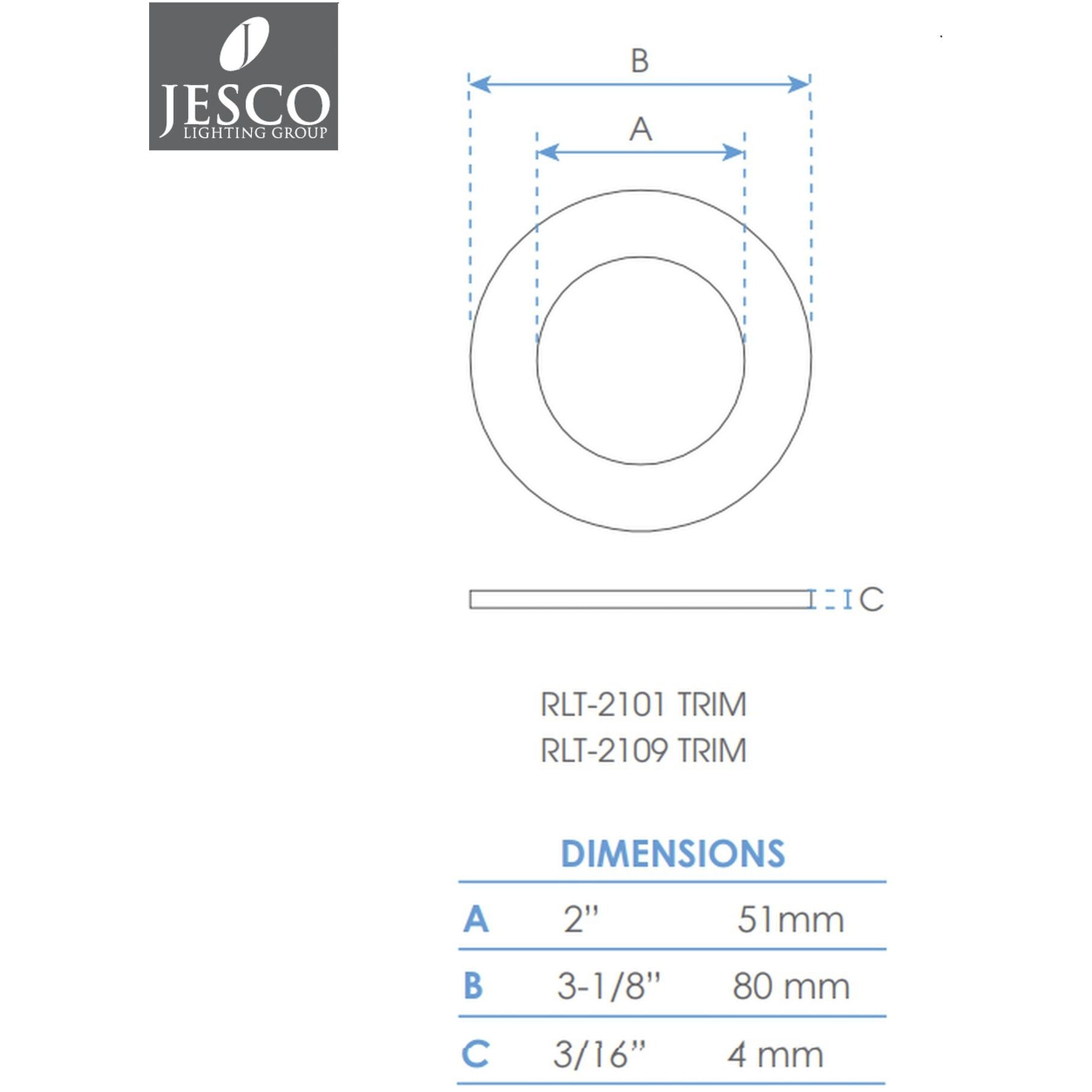Miniature White Downlight Shower Trim, Round