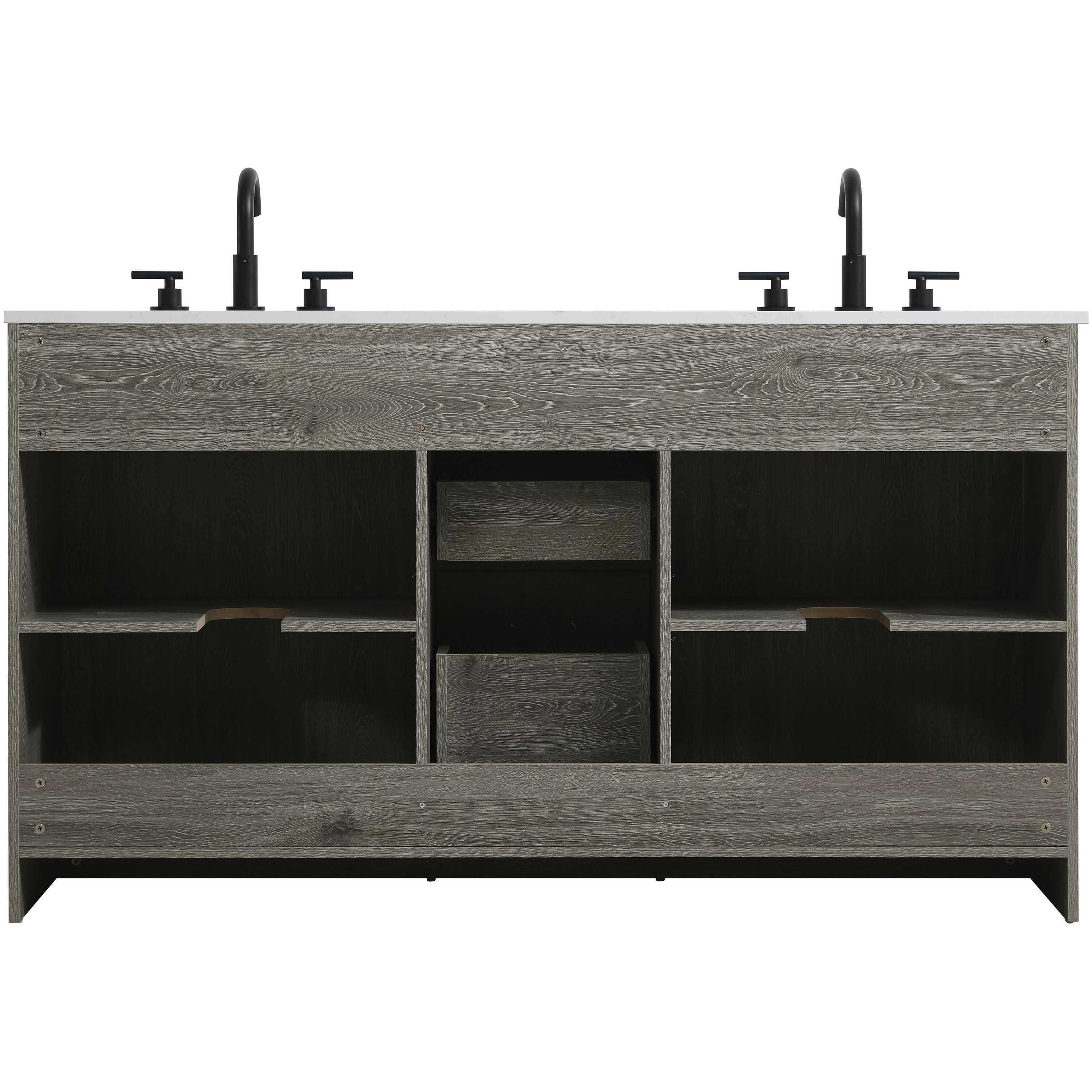 Austin 60 X 34 inch Rustic Grey Bathroom Vanity Cabinet