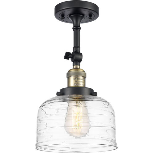 Franklin Restoration Bell 1 Light 8 inch Black Antique Brass Semi-Flush Mount Ceiling Light