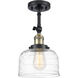 Franklin Restoration Bell 1 Light 8 inch Black Antique Brass Semi-Flush Mount Ceiling Light