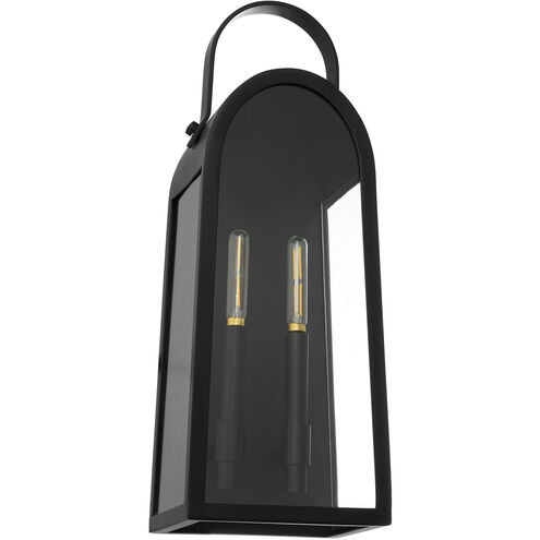 Rossi 2 Light 20 inch Matte Black Outdoor Wall Lantern